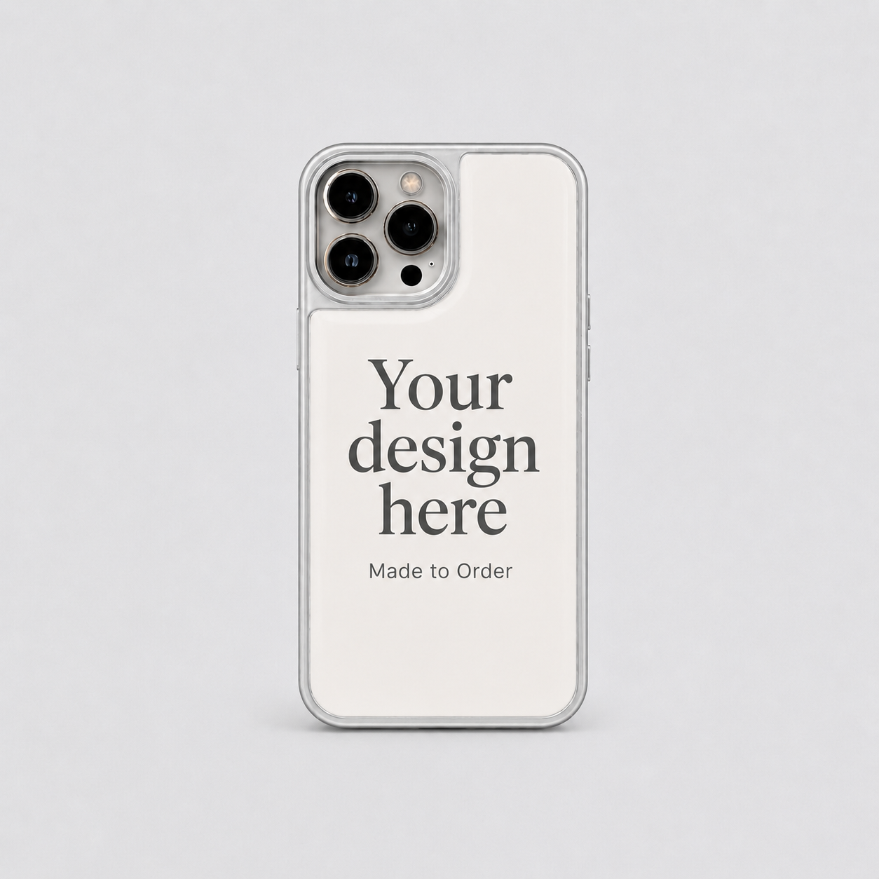 เคสสีเงิน JELLY พิมพ์ลายตามสั่ง (UV)